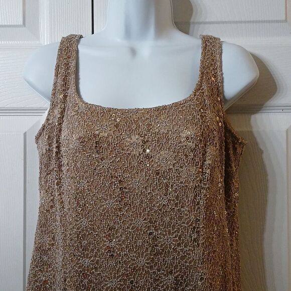 Alex Evening taupe 2pc dress jacket set Sz 14 Wedding Mother of the Bride - Picture 8 of 10